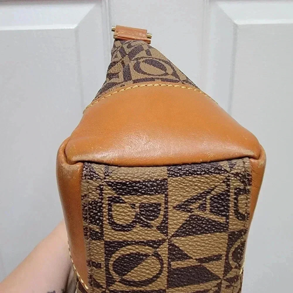 BONA Monogram Crossbody Bag 4 Zip Compartments and 4 smaller Pouches